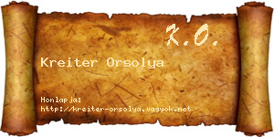 Kreiter Orsolya névjegykártya